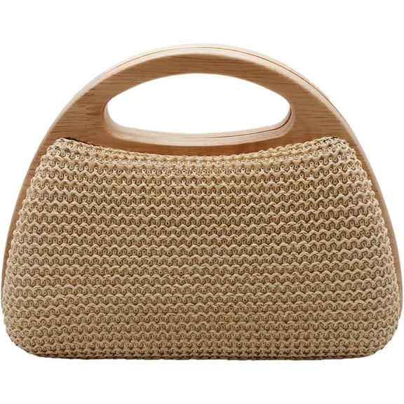 Straw Clutch Handbags Women Beach Crossbody Hand-woven Summer Purse Wallet Top handle Evening Bag for Wedding Party,White,1
