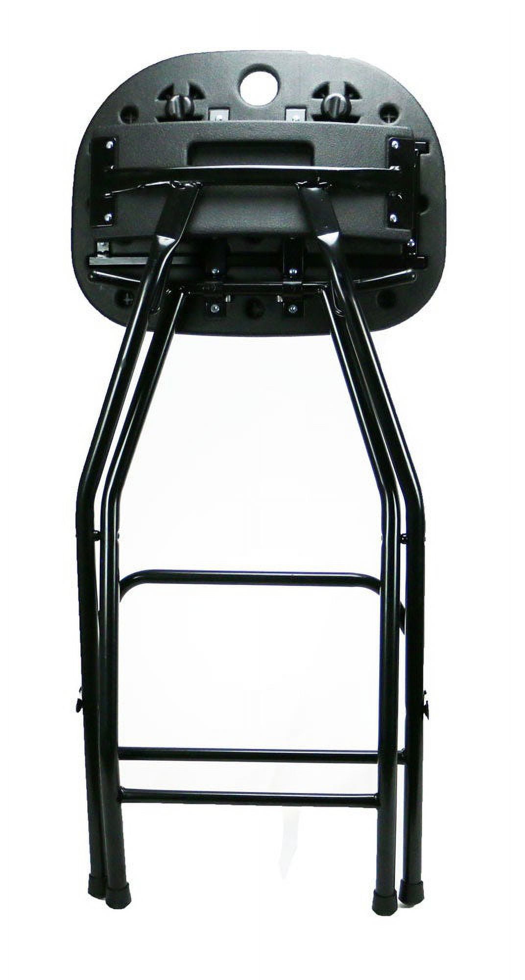 Folding Bar Stool with Backrest - Black