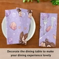 thumbnail image 6 of 4 Pack 20'' x20" Satin Table Napkins Dinner Napkins for wedding Party Decoration events Purple Adorable Mermaid, 6 of 6