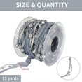 thumbnail image 2 of 11 Yards Gray Silver Beads Chain Ribbon Artificial Pearls String Beads Sheer Chiffon Satin 3 Strings Style for Garland Wedding Party Crafts Decoration, 2 of 4