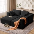 thumbnail image 3 of SERWALL 107" Modular Sectional Sofa, L Shaped Cloud Sectional Couch, Boneless Convertible Sofa for Living Room, Black, 3 of 7