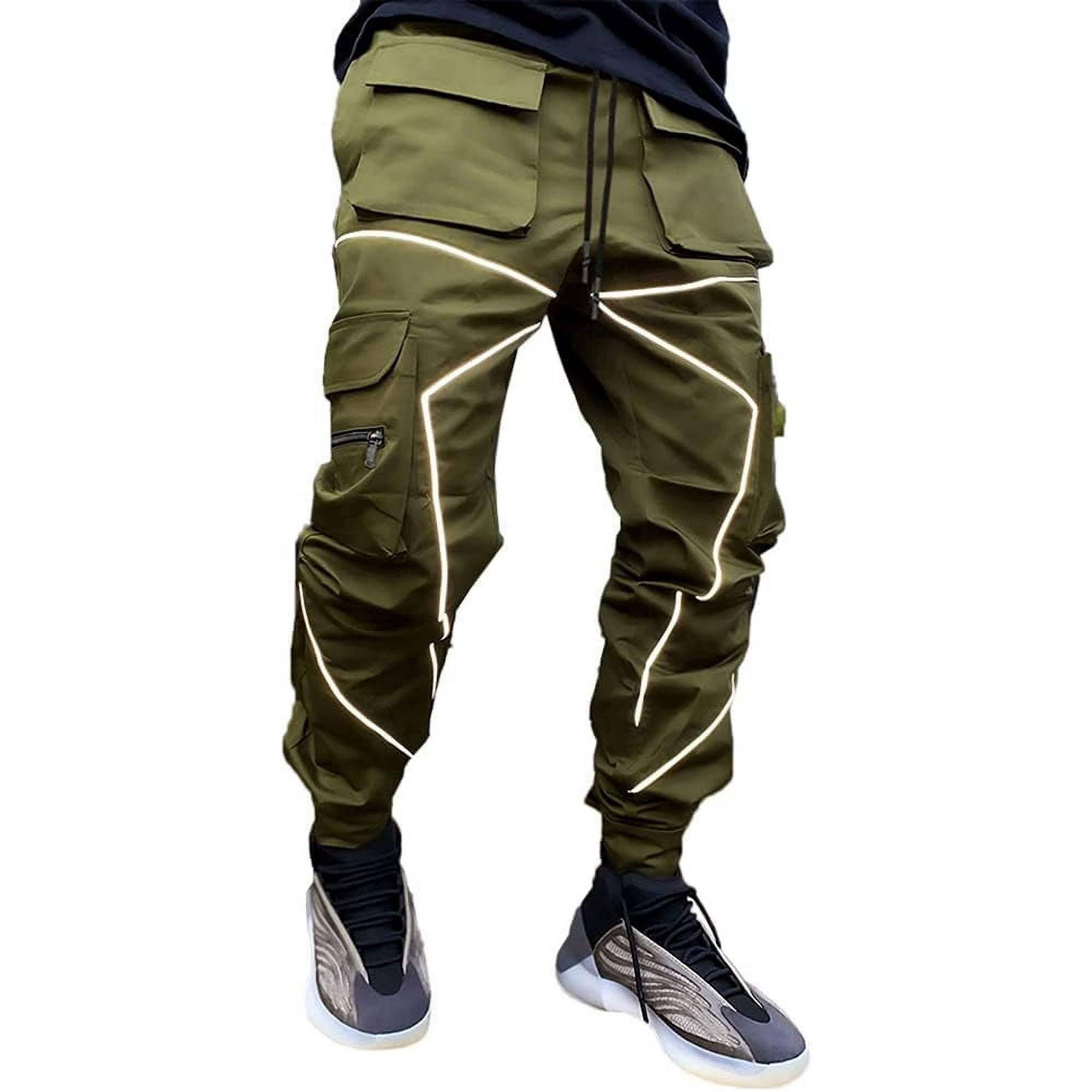 Oruyrop Mens Cargo Pants Hip Hop Techwear Harem Pant Jogger Sweatpants With Pockets Jogging Punk