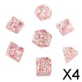 thumbnail image 1 of 4x Juego de Dados Poliédricos Multicolor de 7 Uds., Juegos de Rol para RPG KTV, Suministros para Fiestas , Rosa Transparente 4 piezas, 1 of 8