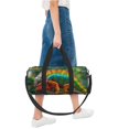 thumbnail image 6 of Zufioo Chameleon Print Round Sports Travel Duffel Bag, Airplane Weekender Bag, Waterproof Gym Backpack, Unisex, 6 of 6