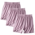 thumbnail image 3 of Aobny Shorts Women Board Lounge 3 Pack Bottoms Baggy Mid Waist Casual Plus Size Shorts,Beige,L, 3 of 4