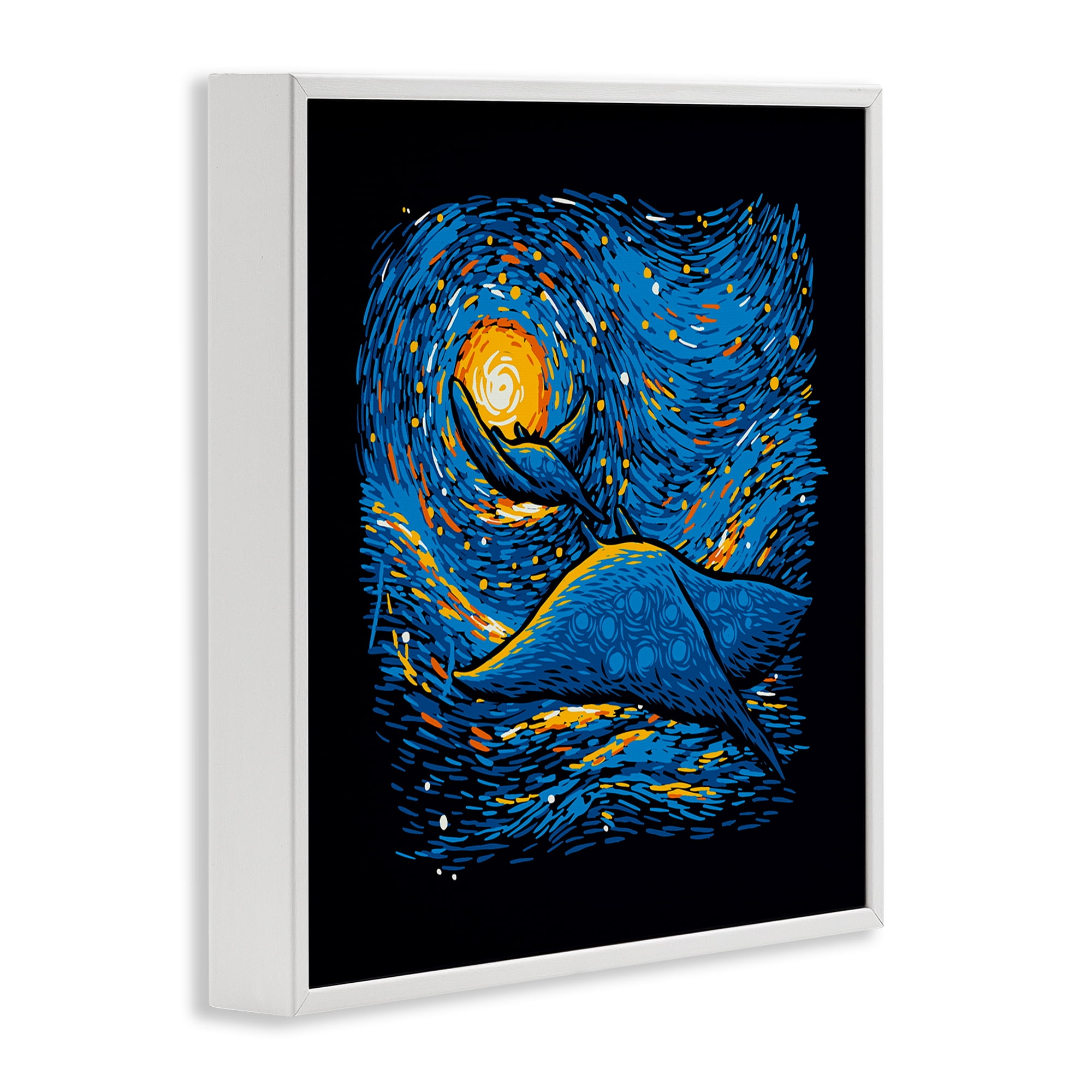 Stupell Industries Impressionist Manta Rays White Framed Giclee Art, design by Tobe Fonseca
