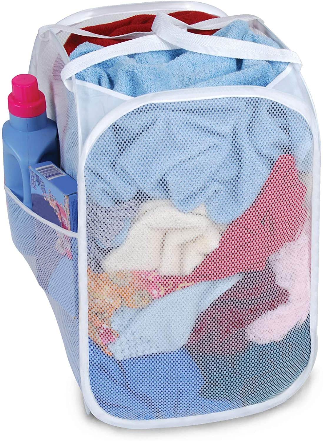 Smart Design Pop Up Laundry Hamper with Easy Carry Handles and Side