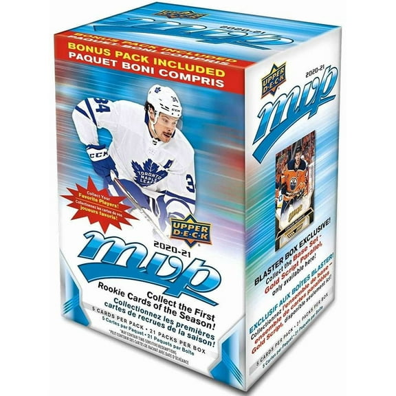 2020 2021 Upper Deck MVP NHL Hockey Series Unopened Blaster Box of 21 Packs with Chance for Rookies Plus #1 Draft Picks Cards and Blaster Exclusive Gold Scripts