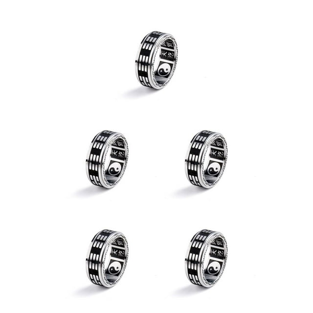 Sonducket Anillo giratorio Anillos de banda de moda giratorios Joyería de mano ancha Encanto Hombres Pareja Accesorios hechos a mano Adornos Type2 NO2