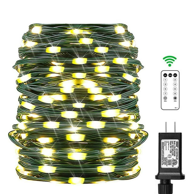 Luces De Cadena De Alambre De Cobre 23 Metros 200 Luces Led De Jardín Control Remoto 8 Modos Ip67 Luces Impermeables Para Árbol De Navidad Jardín Fiesta En Casa Minnieouse HA037455-00
