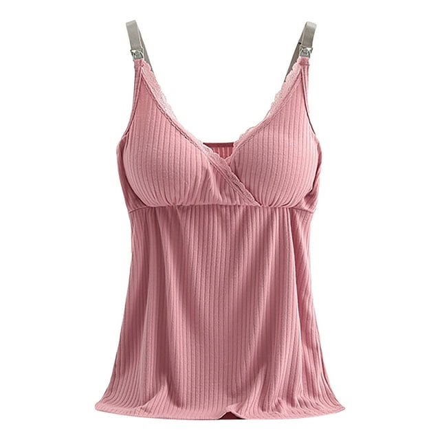 DPTALR Grossesse Débardeur Sans Manches Col Rond Allaitement Couleur Unie Haut de Soins Camisole Débardeur