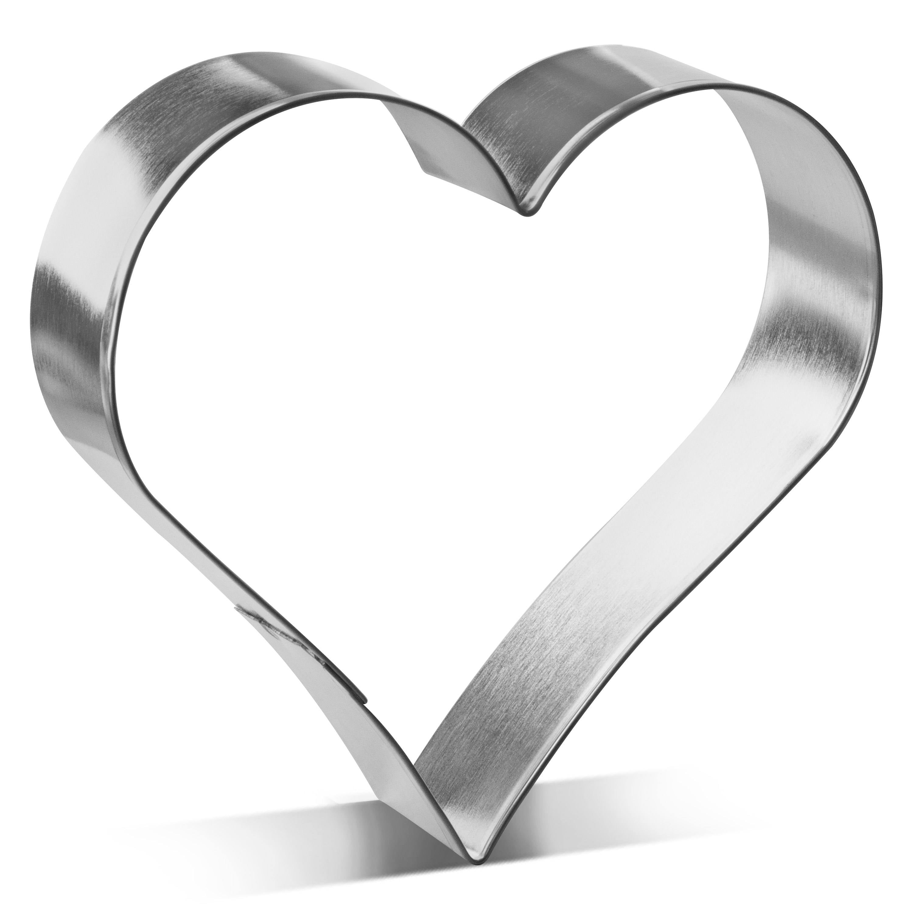 Made in US Stainless Steel Frosted Sprinkles Heart Double-sided Cookie Cutter 