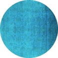 thumbnail image 1 of Ahgly Company Machine Washable Indoor Round Persian Turquoise Blue Bohemian Area Rugs, 7' Round, 1 of 4