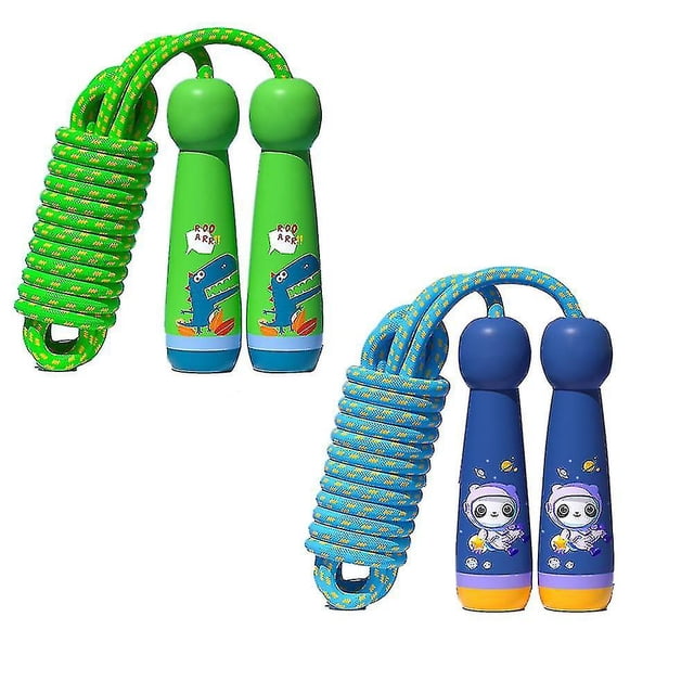 Kids Wooden Adjustable Cotton Ping Rope For Boys Girls Students Fitness Outdoor Exercise