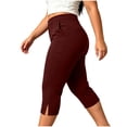 thumbnail image 3 of Zulora Women's High Waist Cropped Jogger Yoga Pants with Side Split Hem Sweat Wicking Fabric Slim Fit Active Trousers for Gym Walking Travel and Daily Casual Everyday Wear All Season, 3 of 9