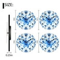 thumbnail image 2 of Battery Operated Analog Wall Clocks Non-Ticking Silent Round Clock Decorative for Office,Kitchen,Bedroom-Beautiful Blue Watercolor Floral Ornament Pattern On White Background(12inch), 2 of 4