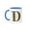 Blue/White, variant on 3drose, Celtic Ornamental Monogram D, 11oz Magic Transforming Mug