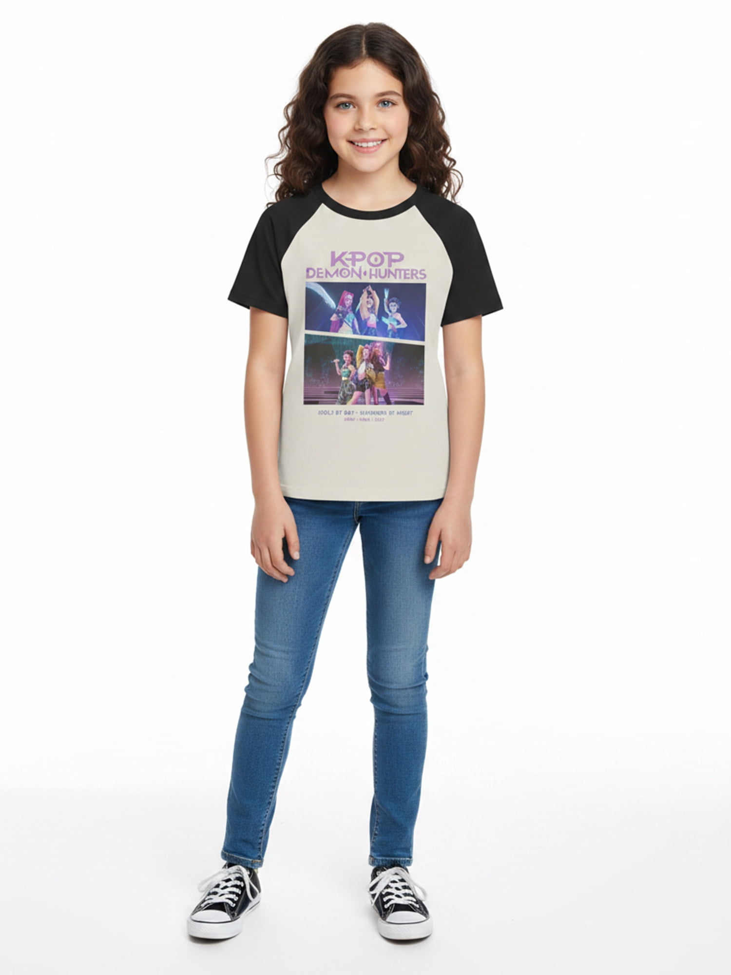 K-Pop Demon Hunters, Girls' & Big Girls' Graphic Tee, Idols By Day, Sizes 4-16
