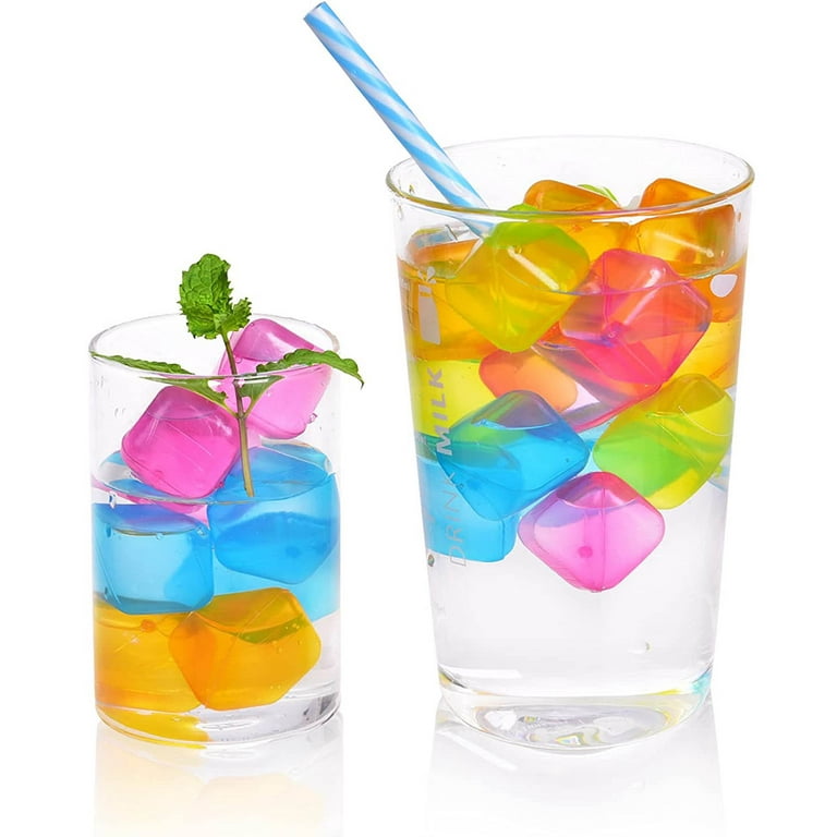 Reusable Ice Cube for Drinks - Multi-Color Plastic Ice Cubes to Keep Drinks Cool Longer (20 Packs)