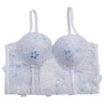 thumbnail image 6 of BUIGTTKLOP Corset Top for Women with Built in Bra Tank Tops Sleeveless Embroidered Spaghetti Strap Mesh Push up Bustier Bralettes, 6 of 6