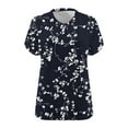 thumbnail image 4 of Plus Size Tops 4X Women​ Under $10 V-neck Short Sleeved Solid Summer Base Shirt Sports T-shirt, 4 of 4