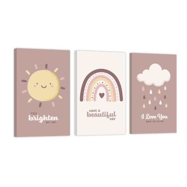 Cuadro Decorativo Tríptico Vertical Bonitos Deseos Canvas Revolution Set De 3 Cuadros 30x45 cm