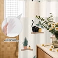 thumbnail image 3 of No Hook Shower Curtain, Japanese Shower Curtains for Bathroom with See Through Top Window, Farmhouse Cartoon Cats Green Vegetation Plants Waterproof & Washable Bath Curtain Stand Up Stall 36"x72", 3 of 9