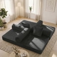 thumbnail image 5 of 78-Inch Gray Corduroy Convertible Sleeper Sofa Bed, High-Density Foam Couch with Storage Bag, Space-Saving for Living Room & Home Office, 5 of 10