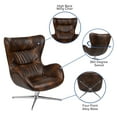 thumbnail image 4 of BizChair Bomber Jacket LeatherSoft Swivel Wing Chair, 4 of 11