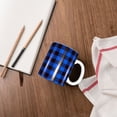 thumbnail image 4 of Yiaed Buffalo Plaid Blue Black Print Ceramics Coffee,Large Handle Design,Extra Large Tea and Coffee Cup for Office and Home Mugs, 4 of 6