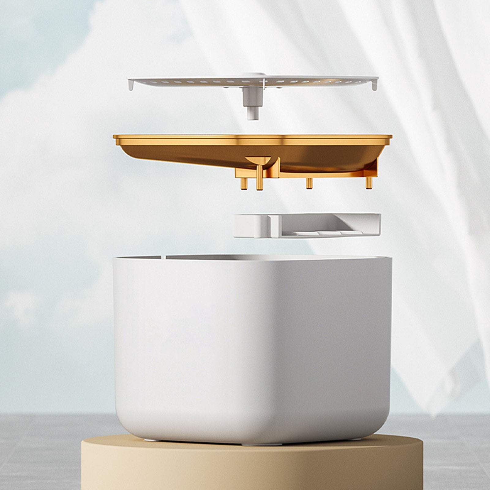 Opvise Pet Water Dispenser Multiple Filters Silent Design Plug-in Type Automatic Pet Dog Cat Water Fountain Pet Supplies White