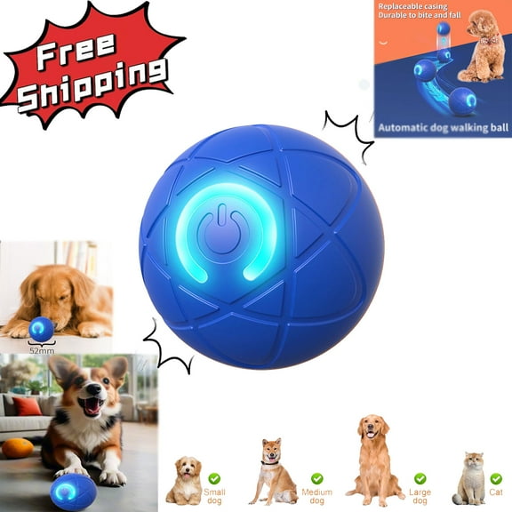 Moving Dog Ball, Interactive Dog Toys Dog Ball, 2.05in Shaky Ball Toy for Dogs, 2025 Newly Upgraded Motion Activated Automatic Rolling Ball Toys, for/Small/Medium/Large Dogs,USB Rechargeable(Blue)