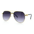 thumbnail image 6 of Mens Classic Luxury Mogul Tear Drop Shape Offcer Metal Rim Racer Sunglasses Gold - Smoke, 6 of 8