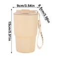 thumbnail image 2 of Taza de café de doble capa de acero inoxidable 316 con cuerda de elevación, 480ml, blanca, 2 of 6