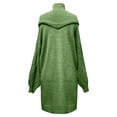 thumbnail image 5 of NMMUED Sweater Dress Women Mini Sweater Dress Long Sleeve Sweater Dress Turtle Neck Sweater Dress Winter Dresses for Women Womens Sweaters Dressy Casual Mock Neck Sweater Dress Green XL, 5 of 6