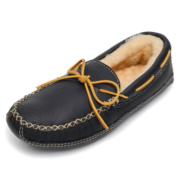 Minnetonka Men's Sheepskin Lined Moose Slipper
