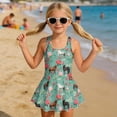 thumbnail image 3 of DISNIMO Girls Swimsuit Horse Flower Print One Piece Bathing Suit Sleeveless Breathable Swimwear for Kids Girls U Neck Halter Swim Dress Hawaiian Summer Beach Swimsuits, 3 of 8