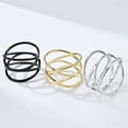 thumbnail image 3 of PAURO Women's Stainless Steel Hip Hop Hollow Out Cross Plain Statement Ring Gold Size 5, 3 of 4