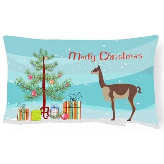 Carolines Treasures BB9284PW1216 Vicugna or Vicuna Christmas Canvas Fabric Decorative Pillow, Teal, 12H x16W, multicolor