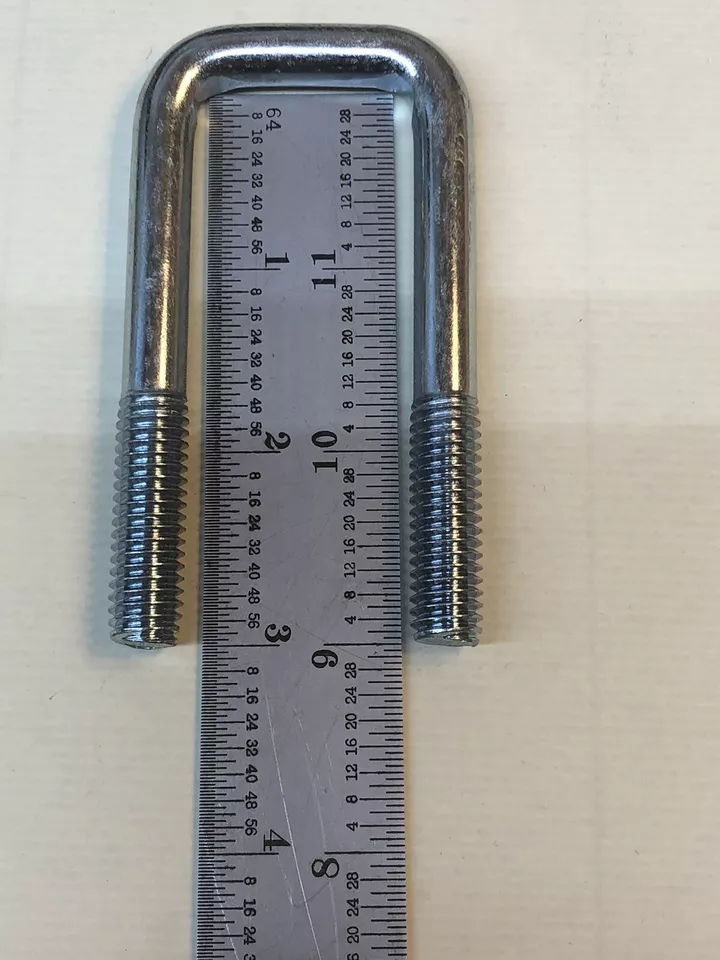 CIRCLE- (2) 1” Square Bent Steel U-Bolt 1-1/8 X 3”, 3/8-16 Fits Over 1” Tube W/Hex Nuts