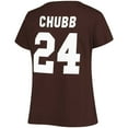 thumbnail image 3 of Women's Nick Chubb Brown Cleveland Browns Plus Size Fair Catch Name & Number V-Neck T-Shirt, 3 of 3