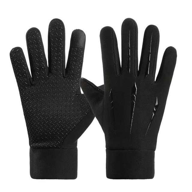 Mens Warm Winter Riding Gloves - Insulated Velvet Touchscreen Gloves for Cycling, Commuting & Outdoor Work, Windproof Waterproof Polyester Fleece-Lined, One Size