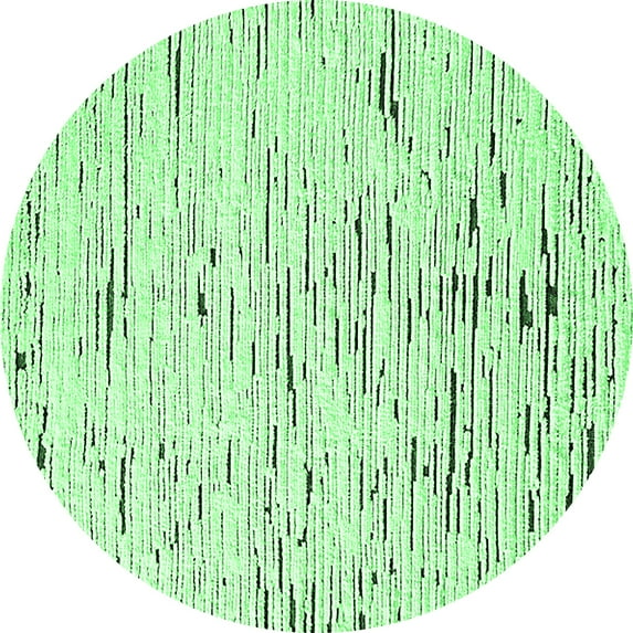 Ahgly Company Indoor Round Solid Emerald Green Modern Area Rugs, 5' Round