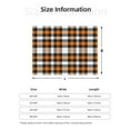 thumbnail image 5 of Zufioo Orange Plaid Print Horizontal Flannel Blanket, Anti-wrinkle, Anti-shrinkage, Anti-allergic Plush Blanket, Household Items Suitable for Bedroom-40"x30", 5 of 6