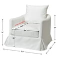 thumbnail image 3 of Pearl White Polyester Upholstered Swivel Barrel Armchair with Removable Washable Slipcover for Living Room, Bedroom, Feather Blend Cushion, Solid Wood Frame, Pillow Back, Fully Assembled, 3 of 16