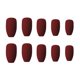 thumbnail image 3 of Uñas postizas de diseño elegante, 24 piezas en tono vino claro mate, forma de ataúd y ballet, ABS de alta calidad, fácil aplicación, múltiples ocasiones., 3 of 6
