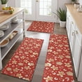 thumbnail image 2 of Red Christmas Gingerbread and Mitten Pattern Kitchen Rugs Sets Of 3,Kitchen Runner Rugs Non Skid Washable,Decorative Kitchen Floor Mats for Kitchen,Sink,Laundry,17"x30"+ 17"x47" + 17"x59", 2 of 6