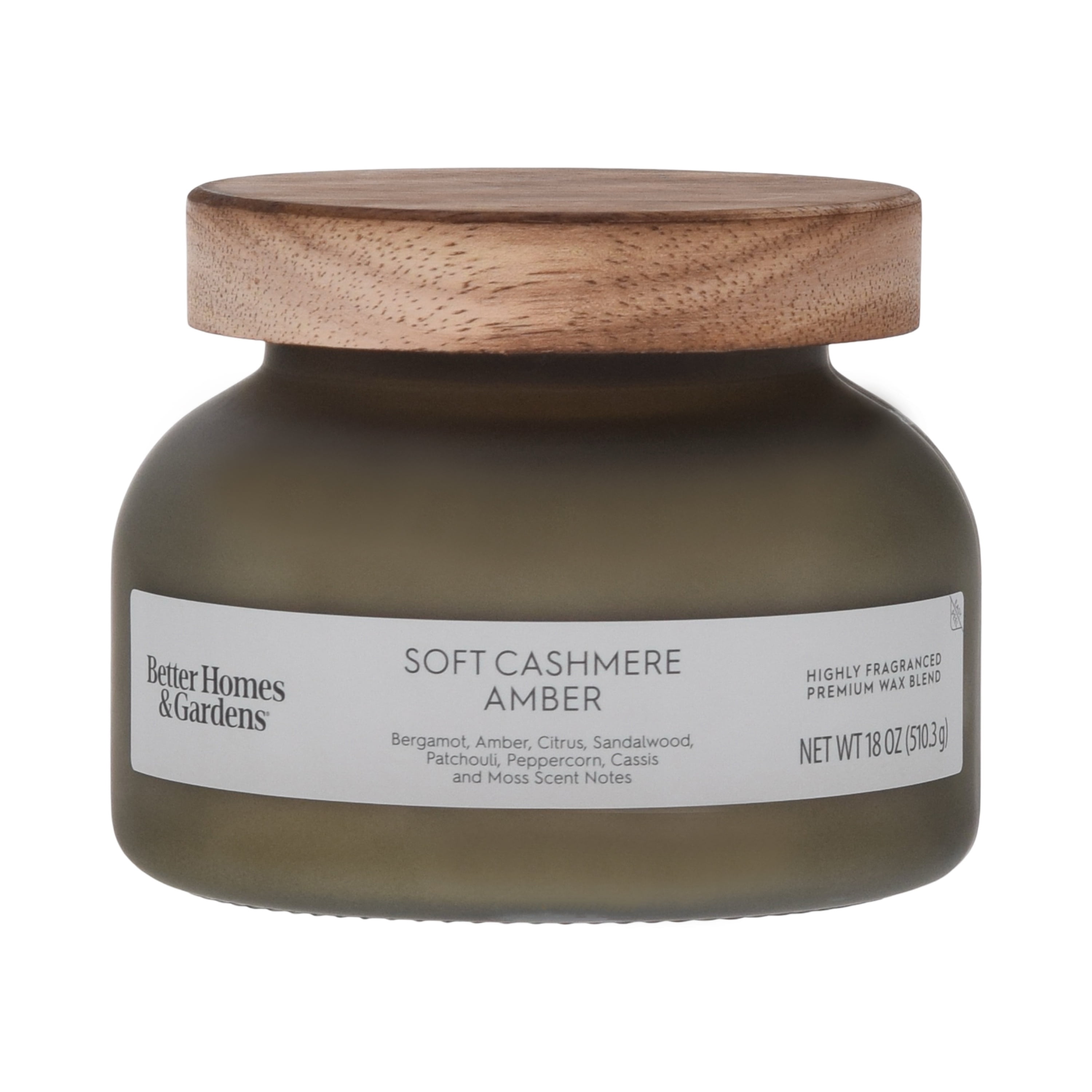 (4 pack) Better Homes and Gardens Soft Cashmere Amber Scented 2-Wick Frosted Jar Candle 18oz.