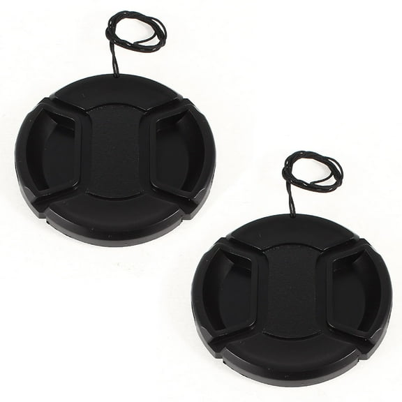 Unique Bargains 2 Pcs 58mm Center Pinch Lens Cap Cover w Strap Leash for DLSR Digital Cameras