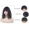 thumbnail image 5 of RightOn 14" Purple Grey Ombre Wig Short Curly Wig with Bangs Ombre Purple Wig Synthetic Wigs Women Girls Ombre Wig with Wig Cap, 5 of 6